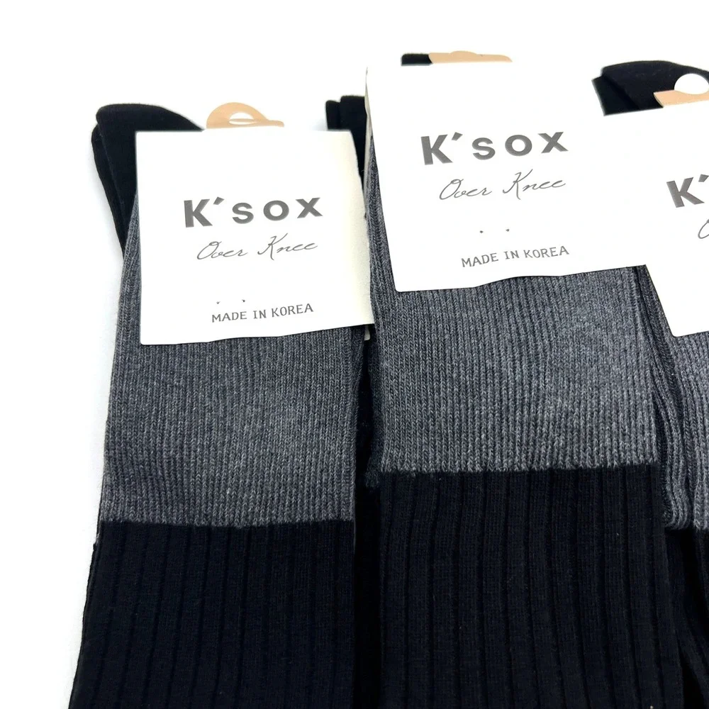 Lot of 7 Korea K'sox Over Knee High Socks Ribbed Warm Cozy Style Women Girls‎